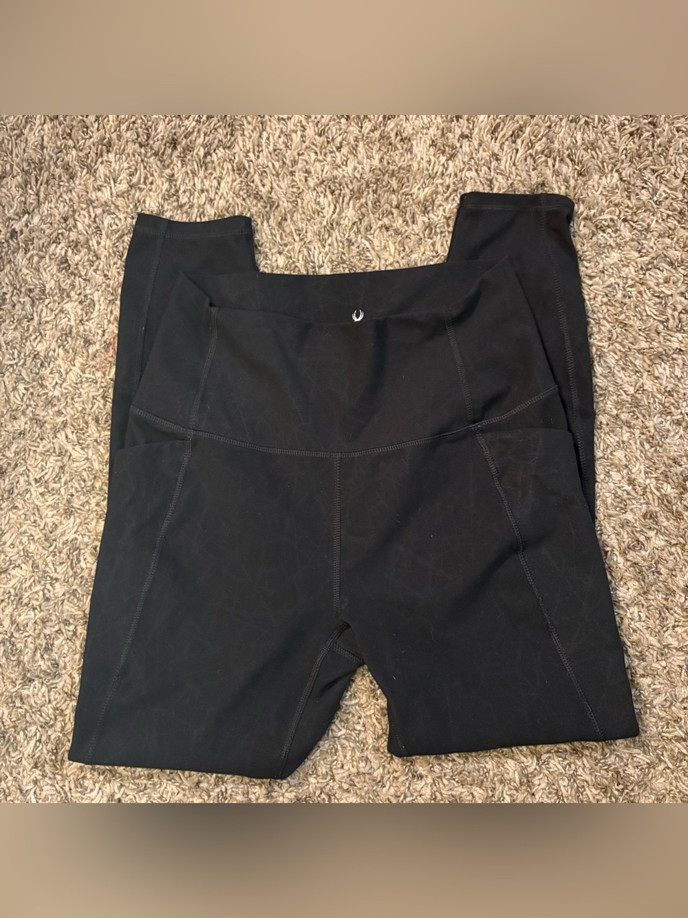 Spyder Active Black High Rise Leggings Size Medium Side Pockets